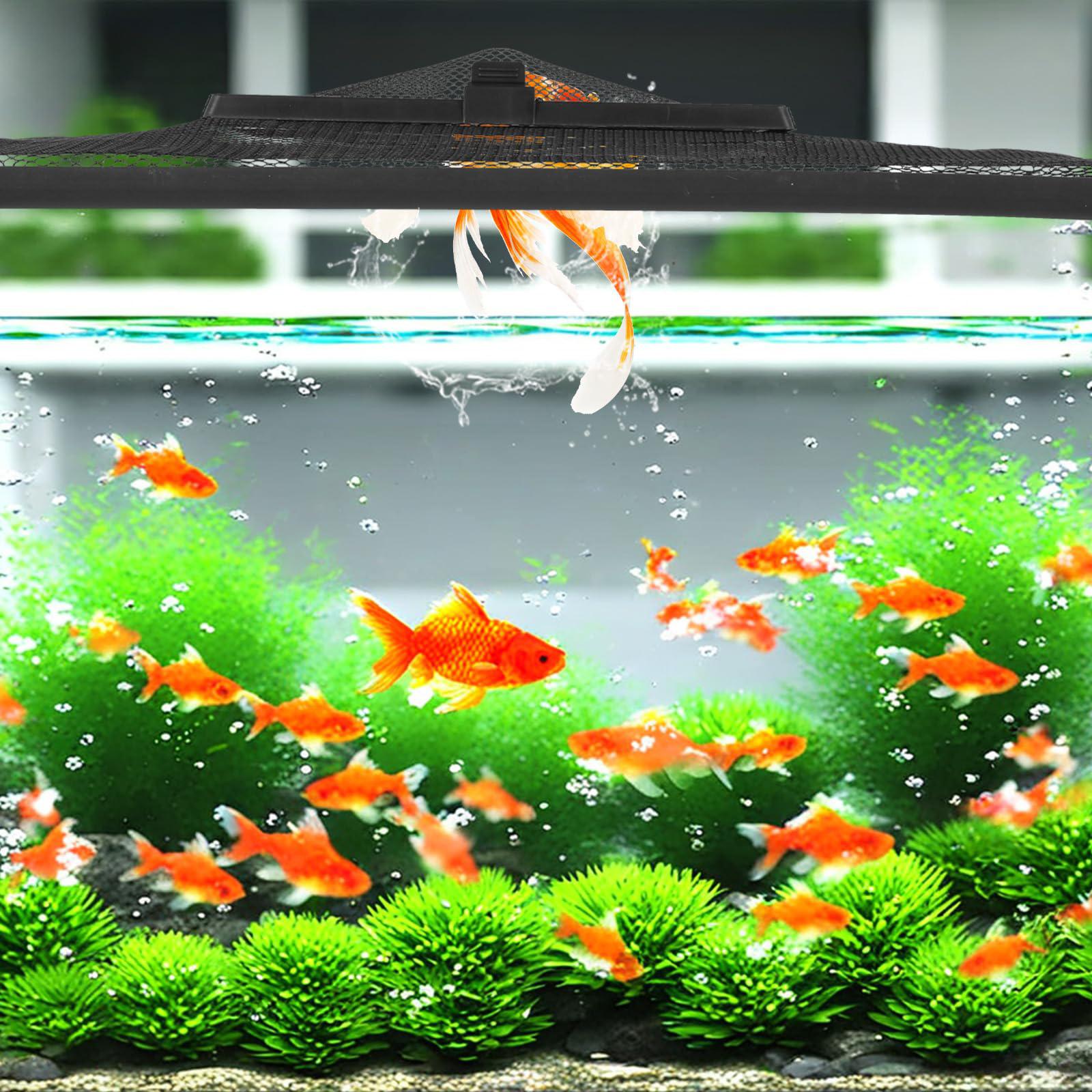 Aquarium Fish Jump Guard - Aquarium-Deckelabdeckung mit Sprungschutz-Netz DIY-Montage Anti-Flucht Fischschutz-Set