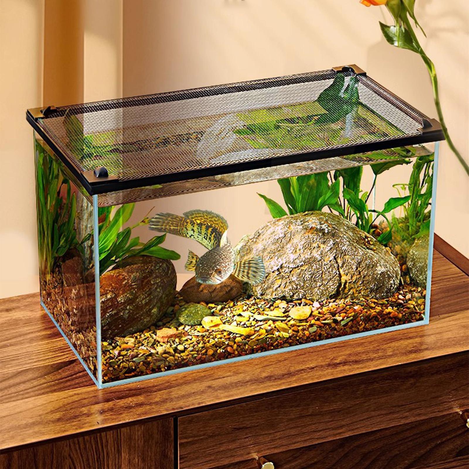 Aquarium Fish Jump Guard - Magnetischer, langlebiger Anti-Sprung-Aquariumdeckel aus Netzgewebe, transparenter
