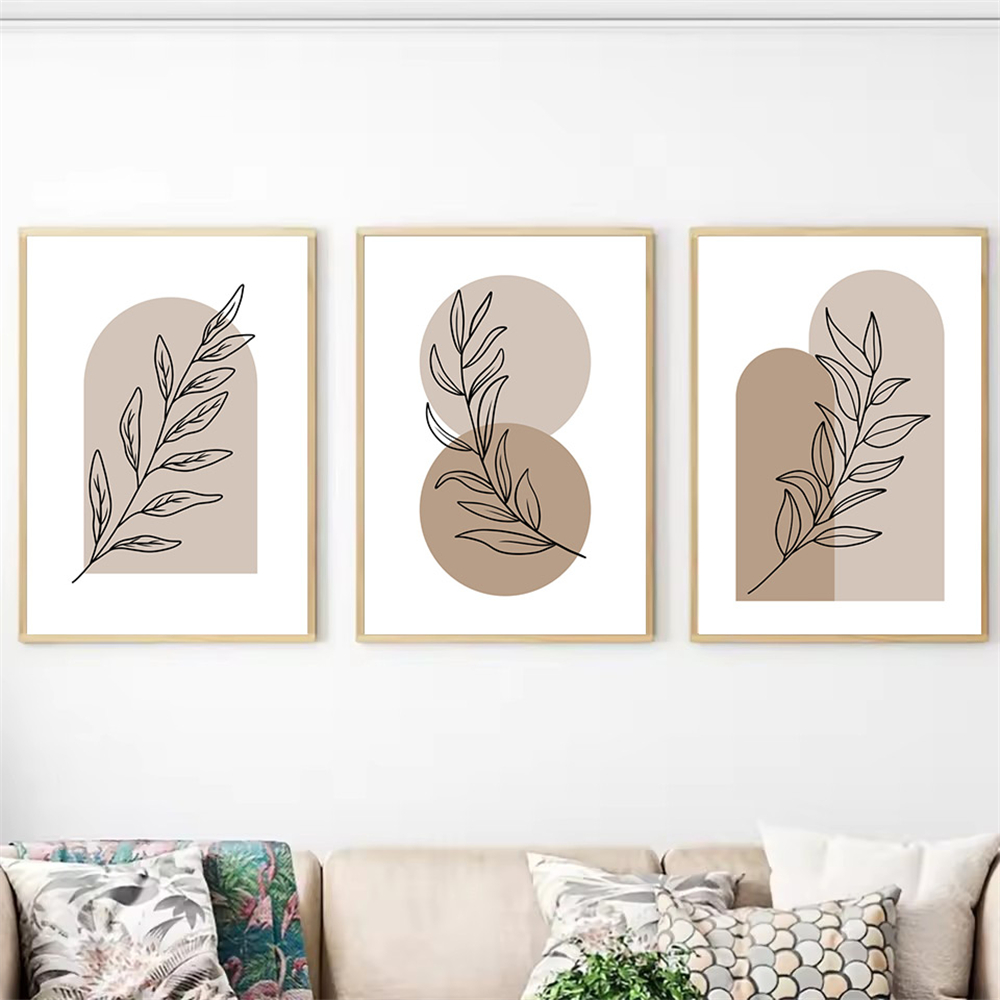 Live Plant Fertilizer - Modernes Bohème Braun-Beige Geometrisches Poster Pflanzen-Leinwandgemälde