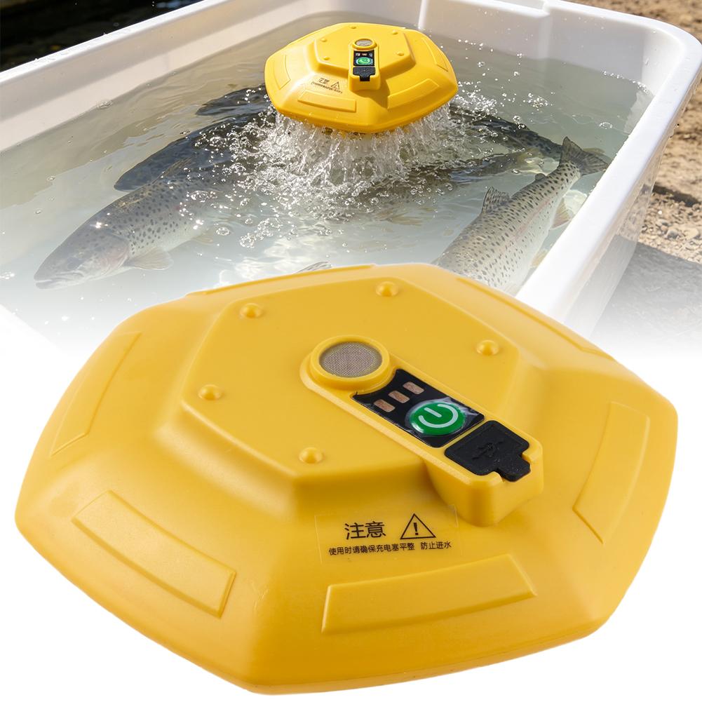 Aquarium Fish Maintenance - Kabellose Wiederaufladbare Aquarium-Sauerstoffpumpe, Schwimmende Tragbare Fischbecken-Belüfter