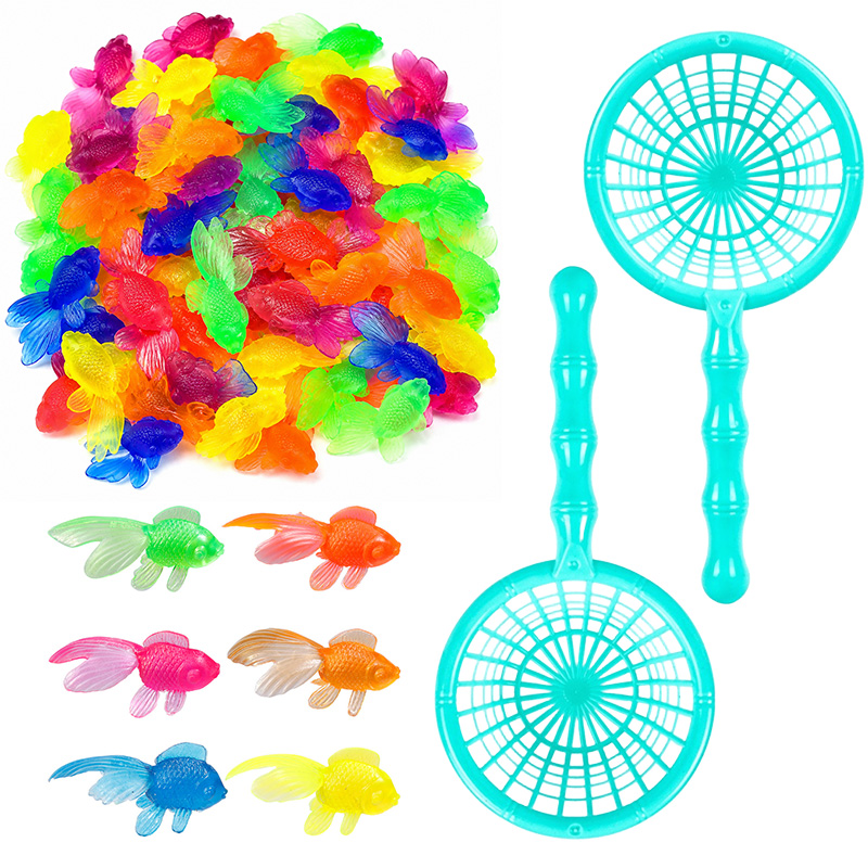 Aquarium Fish Goldfish - 10/20 Stück goldene Plastikfische mit Fischernetz,