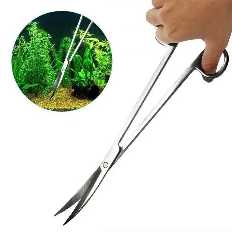 Aquarium Fish Maintenance - Aquariumschere, extra langes Reinigungswerkzeug aus Edelstahl,
